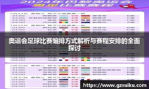 奥运会足球比赛编排方式解析与赛程安排的全面探讨